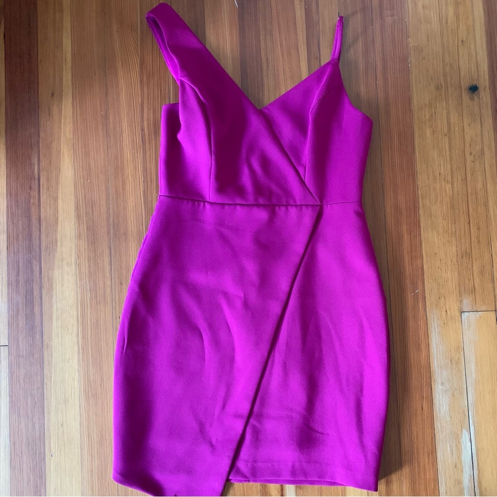 Karlie Fuchsia Asymmetrical Dress